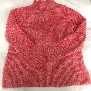 Loft Speckled Pink Mockneck Sweater Sz MP